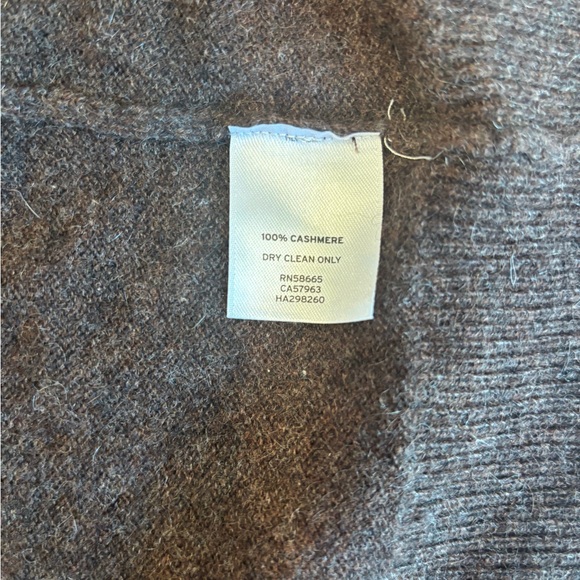 Halogen Brown V-Neck Cashmere Sweater - Picture 3 of 3